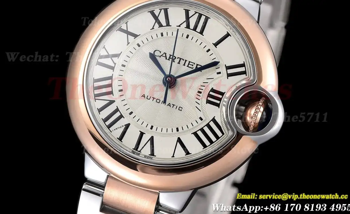 Ballon Bleu De Cartier 33mm RG SS White Rmn GDF NH05