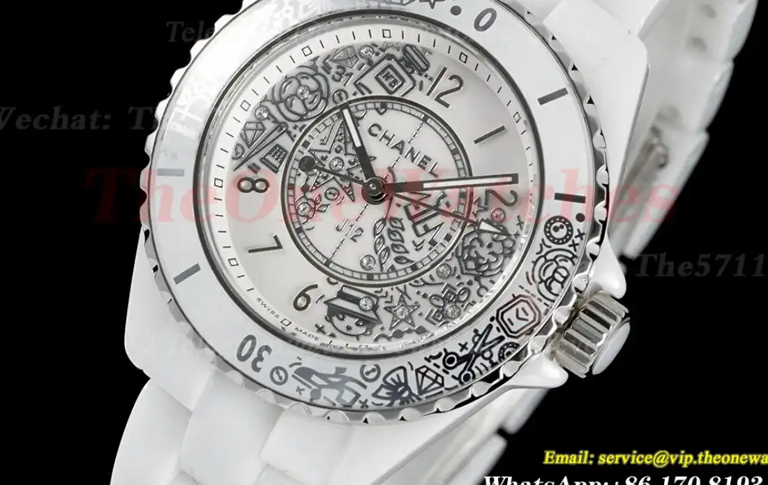 J12 33mm 20th White Ceramic Cer White Dial HTF Quartz