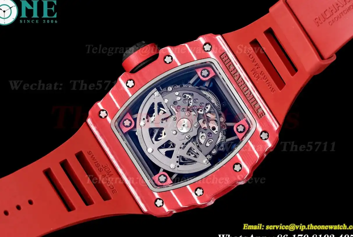 RM35-02 Skeleton Dial With Red Rubber Strap T+F Clone RMUL2