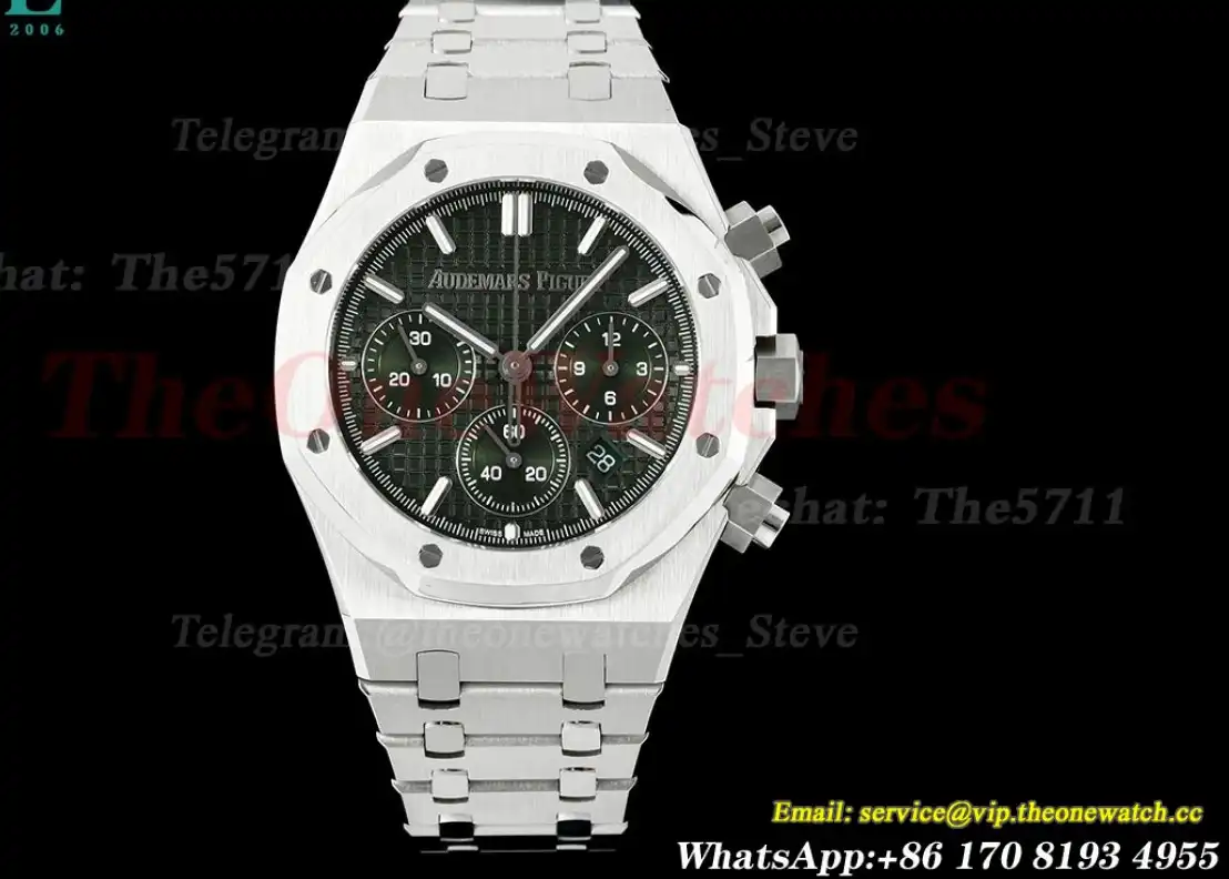 Royal Oak Chrono 26240ST 41mm SS SS Green Stk BF A7750