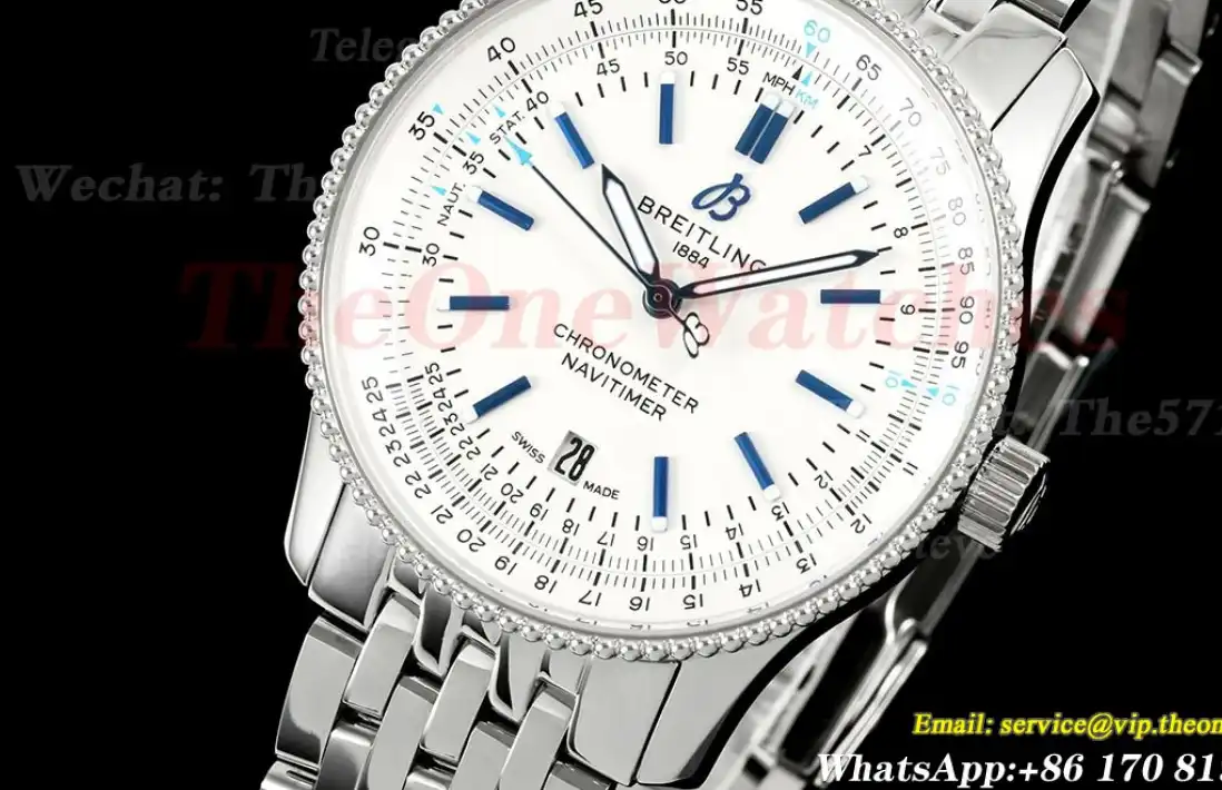 Navitimer 1 41mm Date SS SS White Dial TF A2824