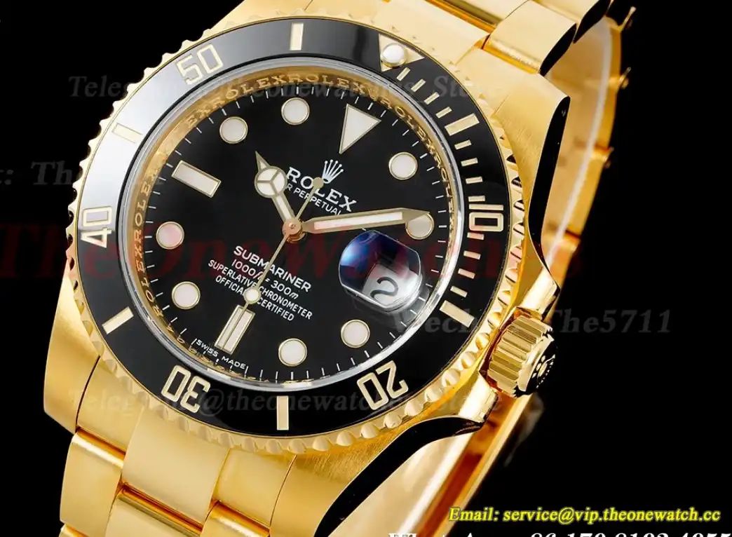 Submariner 116618LN 40mm Wrapped YG YG Black Dot KF VR3135