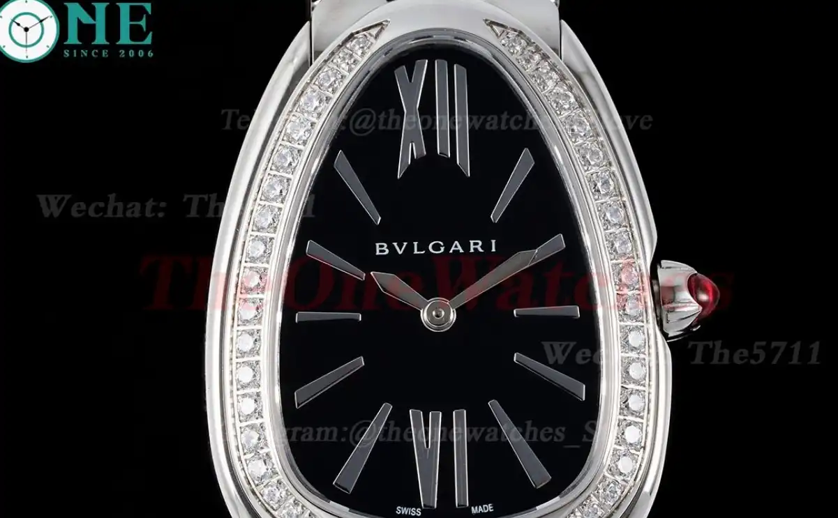 Serpenti Seduttori 33mm Dia SS SS Black Dial BVF Swiss Qtz