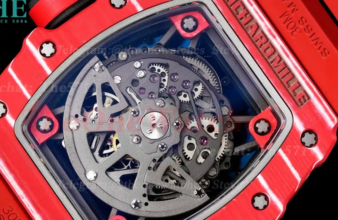 RM35-02 Skeleton Dial With Red Rubber Strap T+F Clone RMUL2