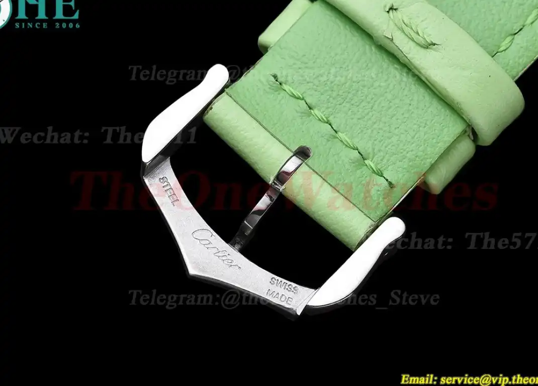 Tank Must Small SS LE White dial On Green Leather Strap K11F Quartz