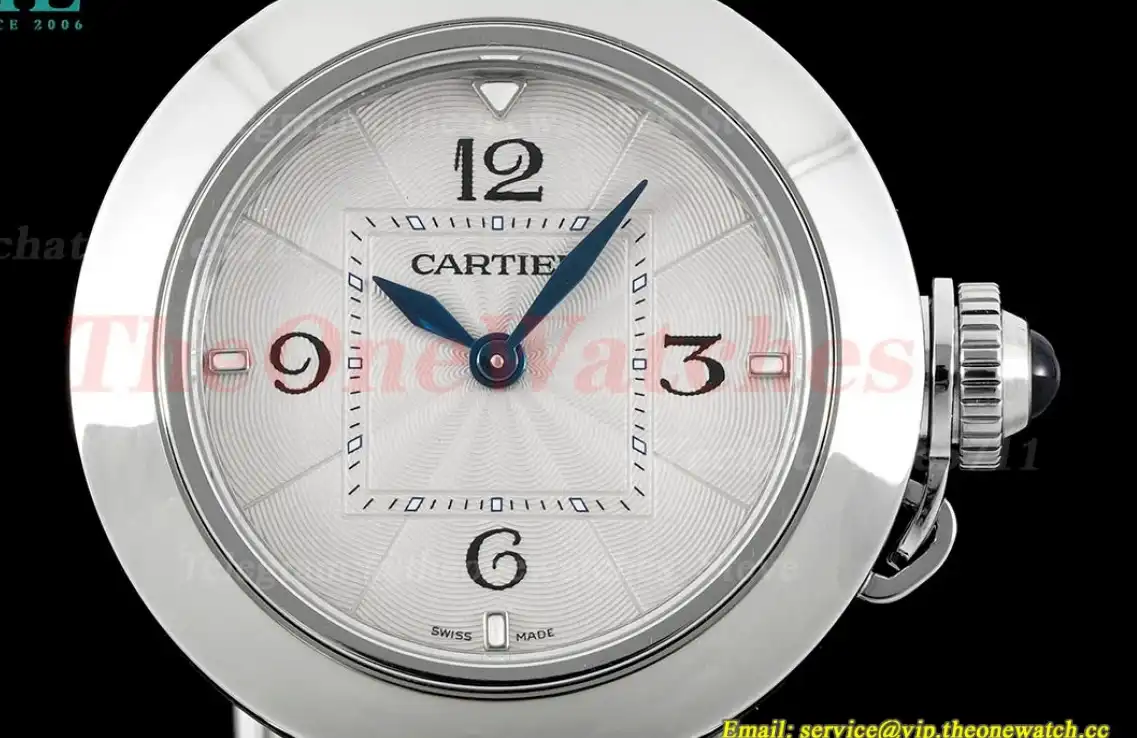 Pasha De Cartier Ladies 30mm Blue SS LE White Dial AF Quartz