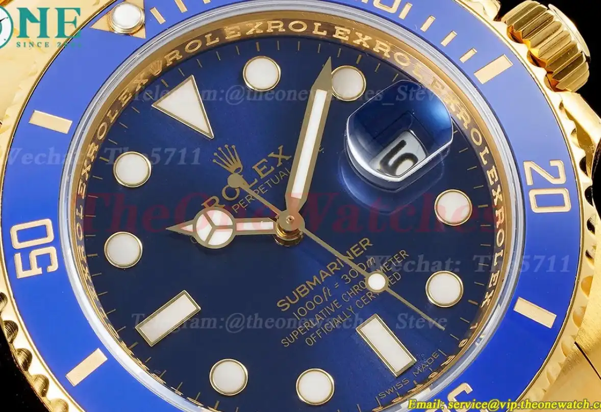 Submariner 116618LB 40mm Wrapped YG YG Blue Dot KF VR3135