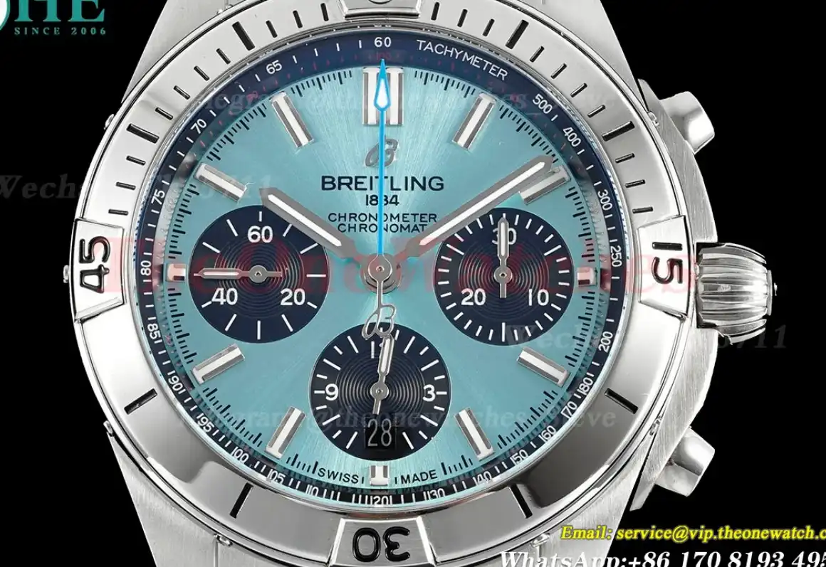 Chronomat B01 42MM SS RU Ice Blue Blk TF A7750