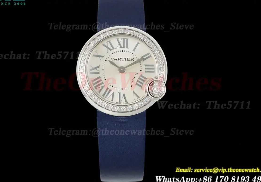 Ballon Blanc Ladies 30mm Dia SS SA Silver Dial AF Quartz