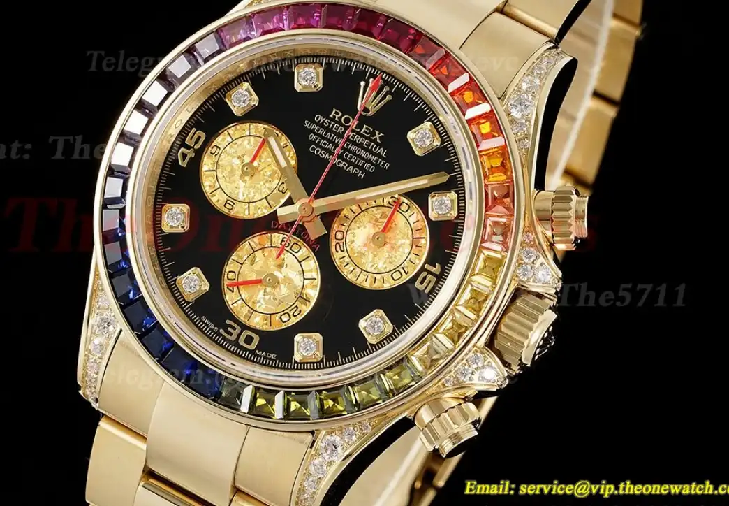 Daytona 116598 Rainbow 40mm YG YG Black Dia ZF SH4130