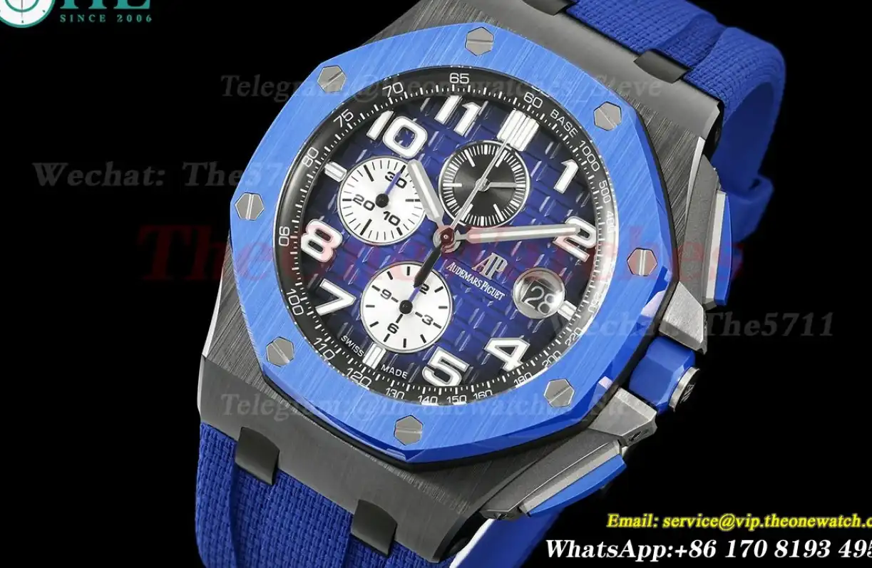 Royal Oak Offshore 26405CE 44mm Cer RU Blue Dial TKF A7750