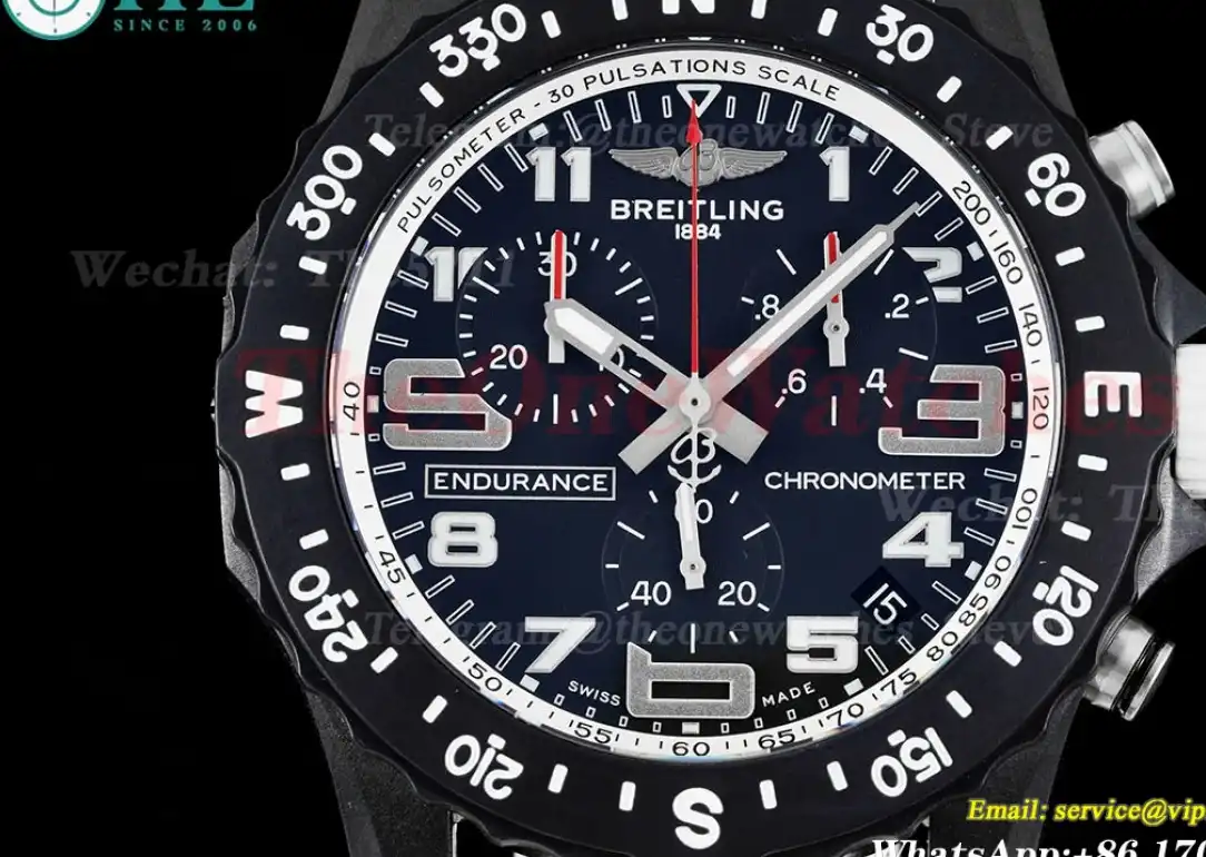 Professional Chronograph PVD Black Dial On White Strap Swiss Quartz