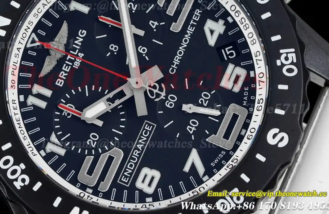 Professional Chronograph PVD Black Dial On White Strap Swiss Quartz