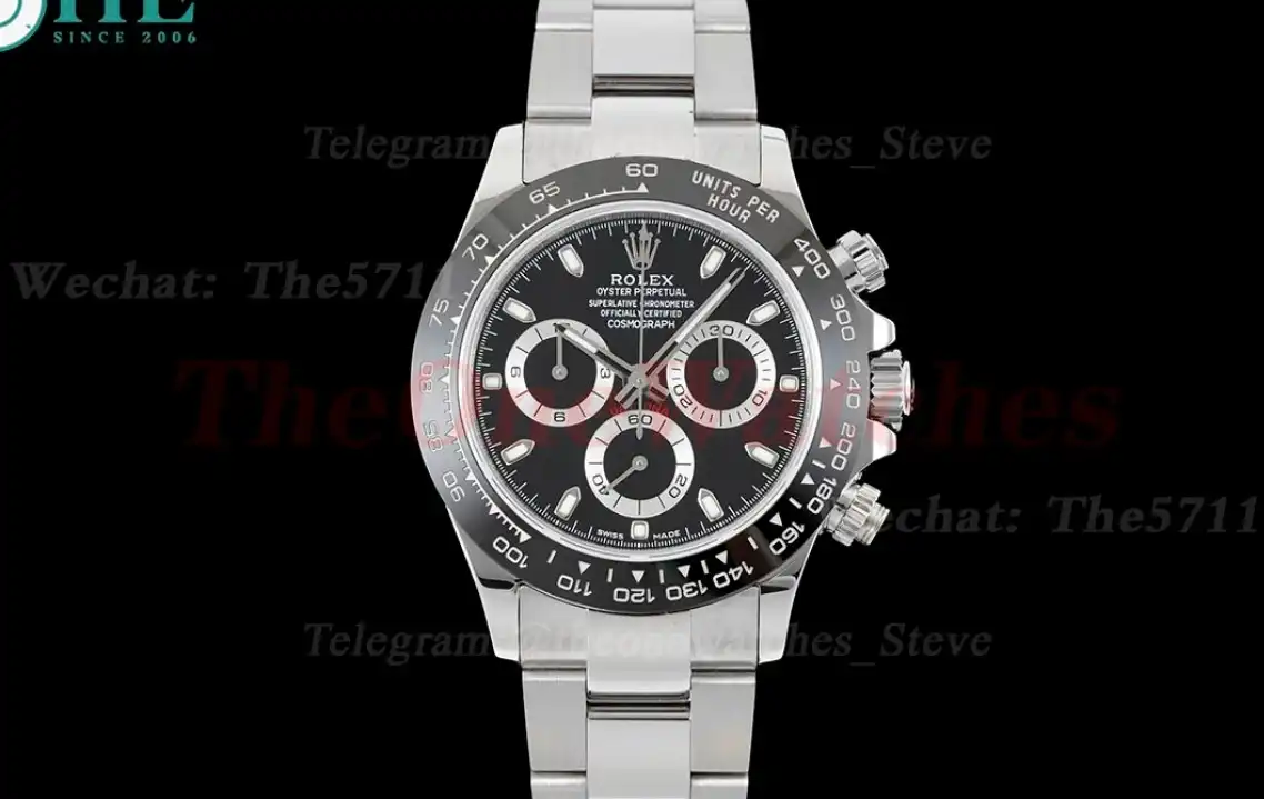 Daytona 116500 SS SS Black Dial 316L WF A7750