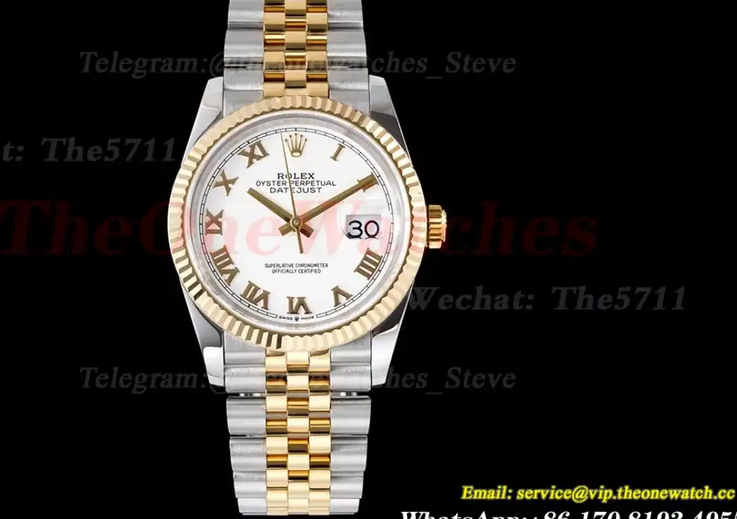 Datejust 126233 36mm Jub SS YG White Stk JDF V2 VR3235