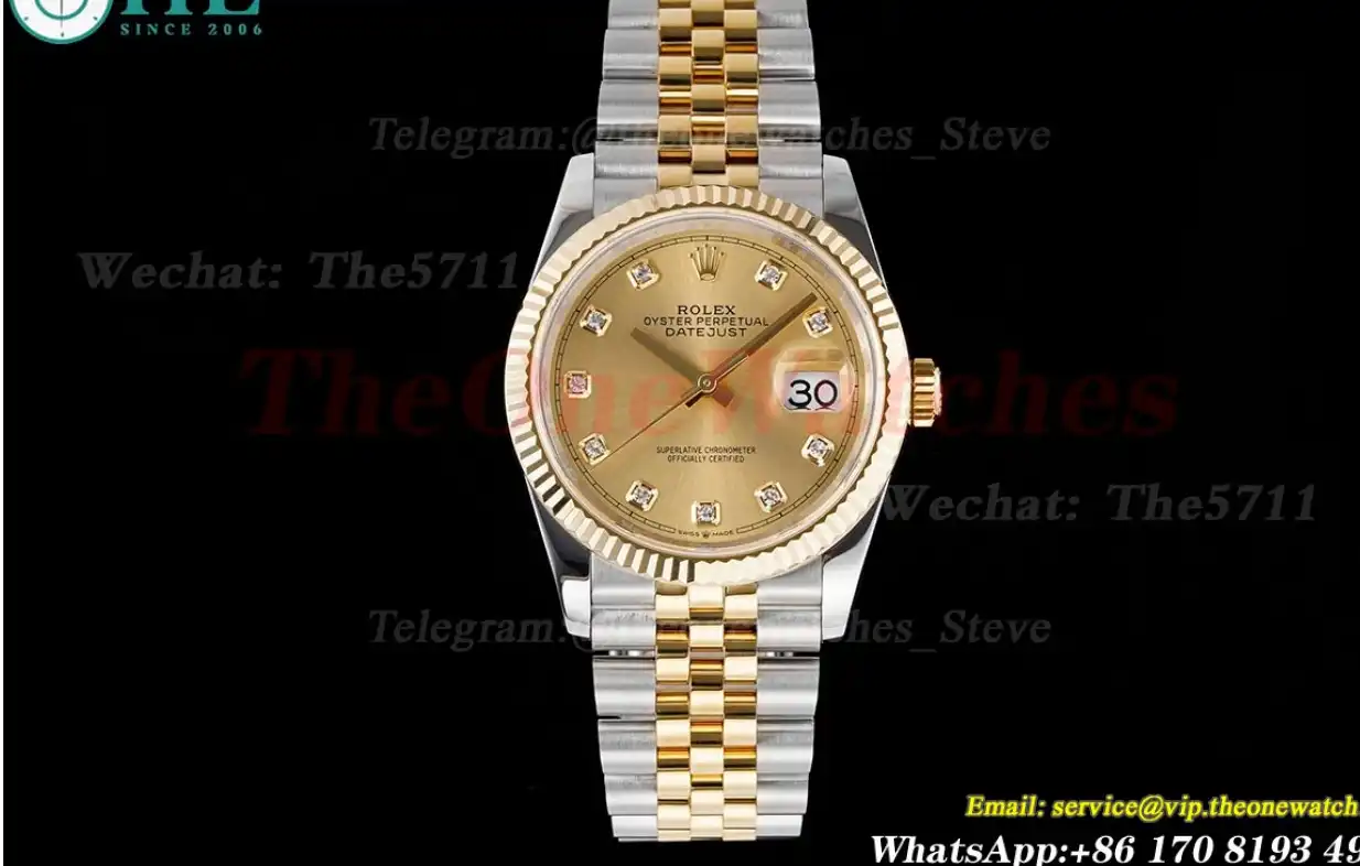 Datejust 126233 36mm Jub SS YG Gold Dia JDF V2 VR3235