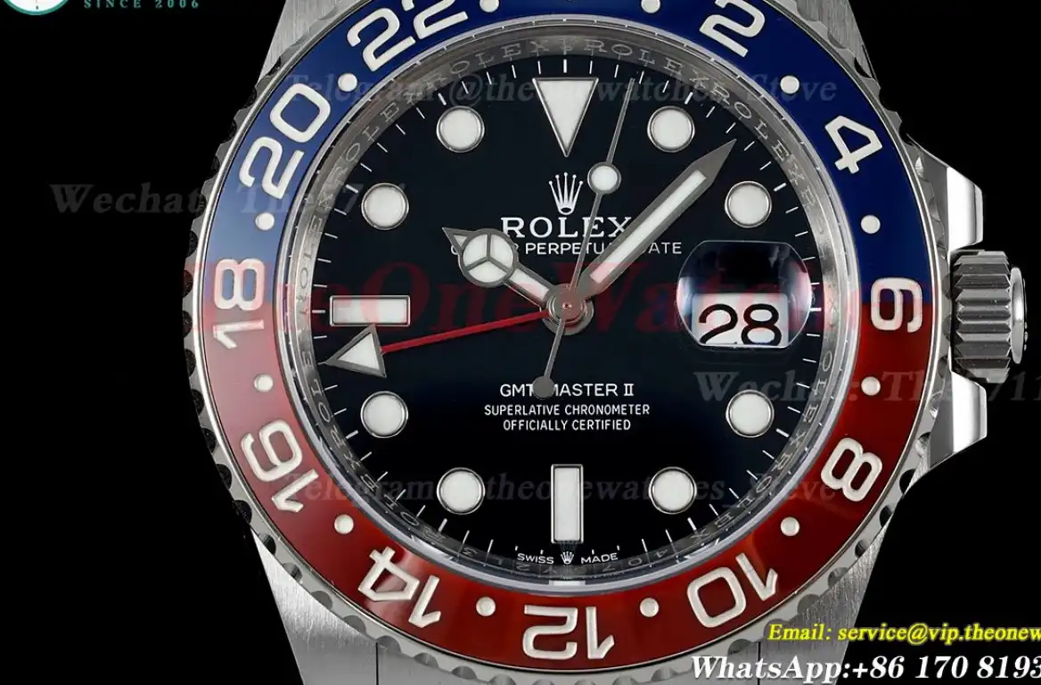 GMT Master II 126710 Pepsi 40mm Black SS SS Blue Red C+S VR3285