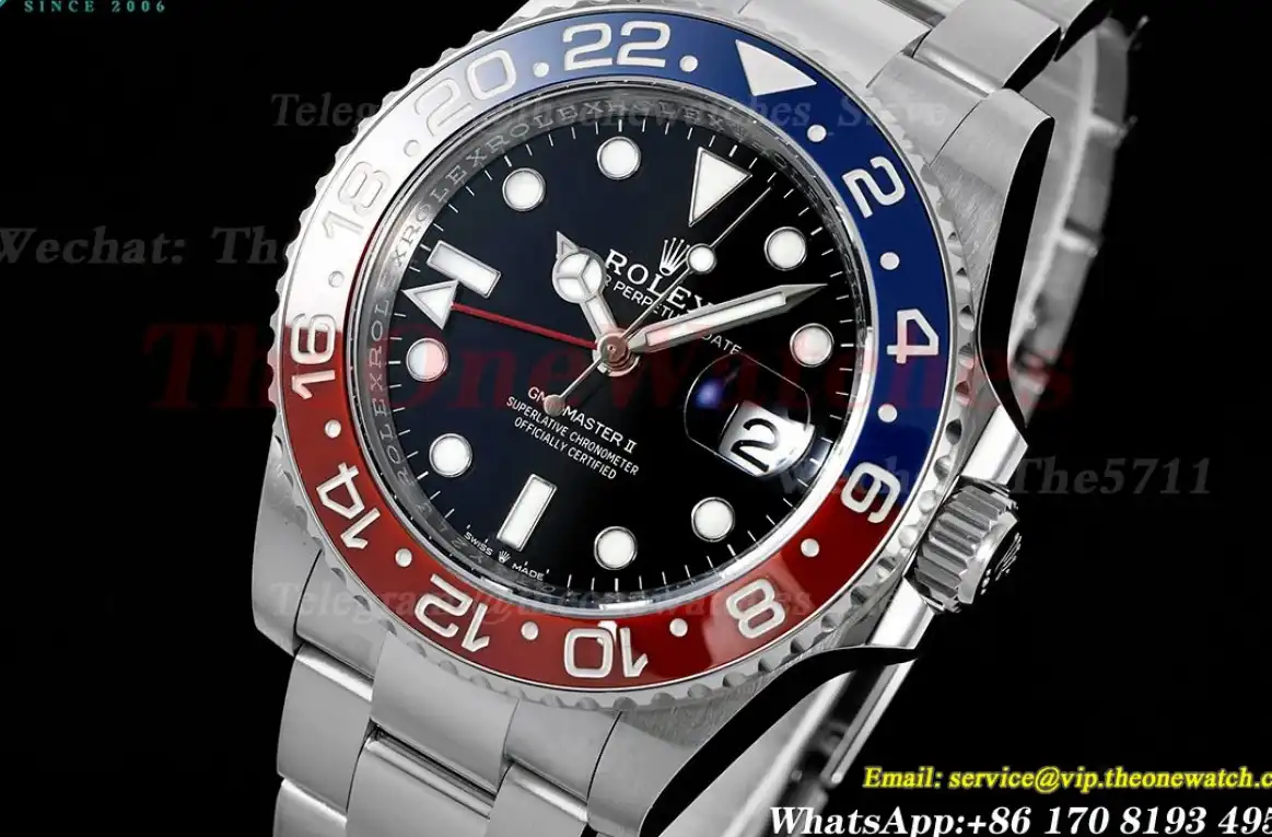 GMT Master II 126710 Pepsi 40mm Black SS SS Blue Red C+S VR3285