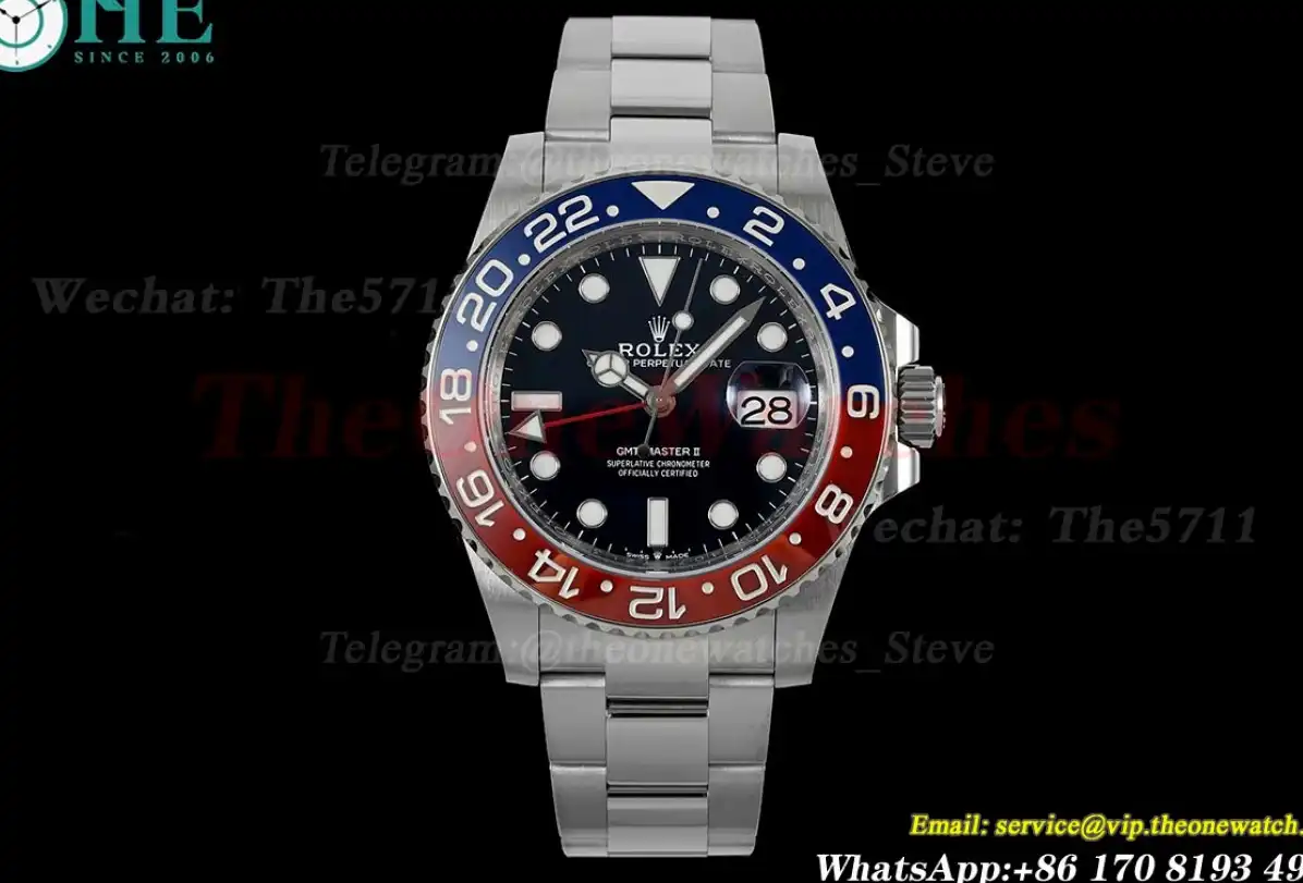 GMT Master II 126710 Pepsi 40mm Black SS SS Blue Red C+S VR3285