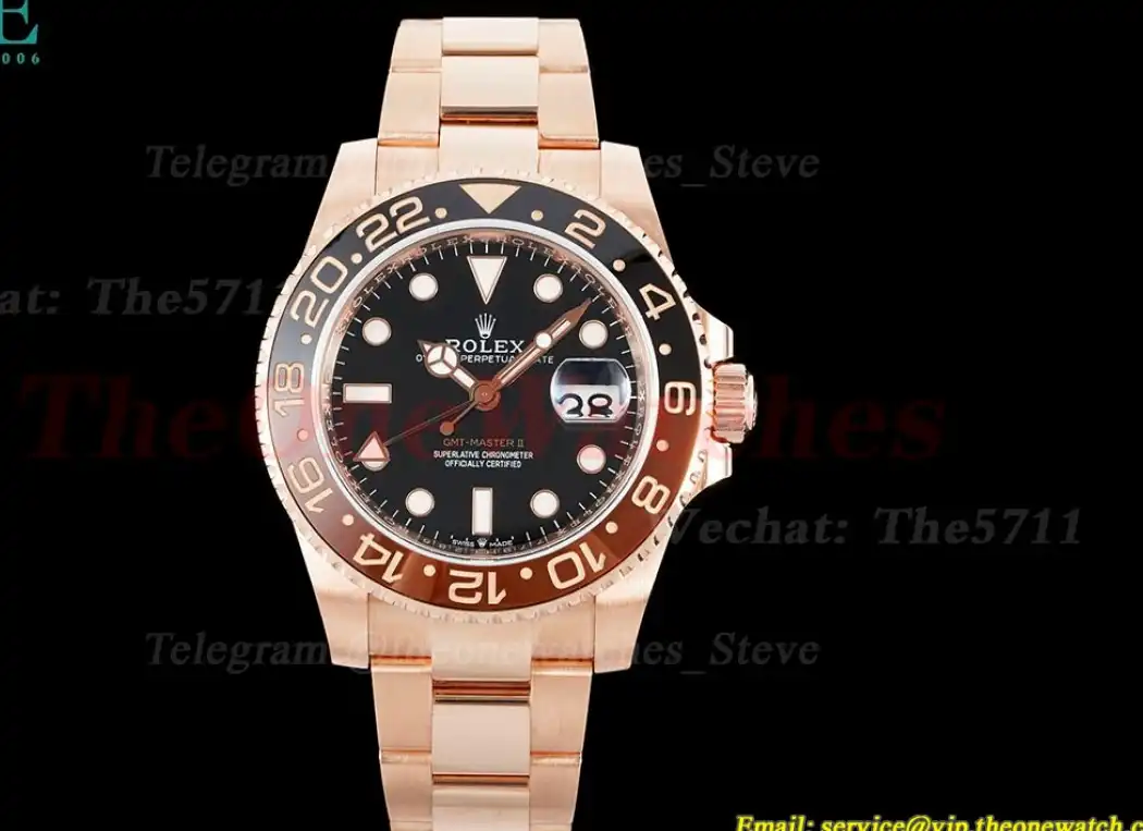 GMT Master II 126715 Rootbeer 40mm Warpped RG RG Black Dial KF VR3186