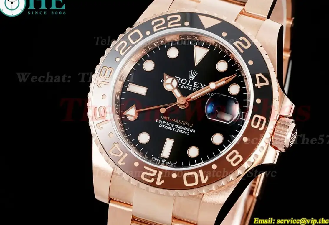 GMT Master II 126715 Rootbeer 40mm Warpped RG RG Black Dial KF VR3186