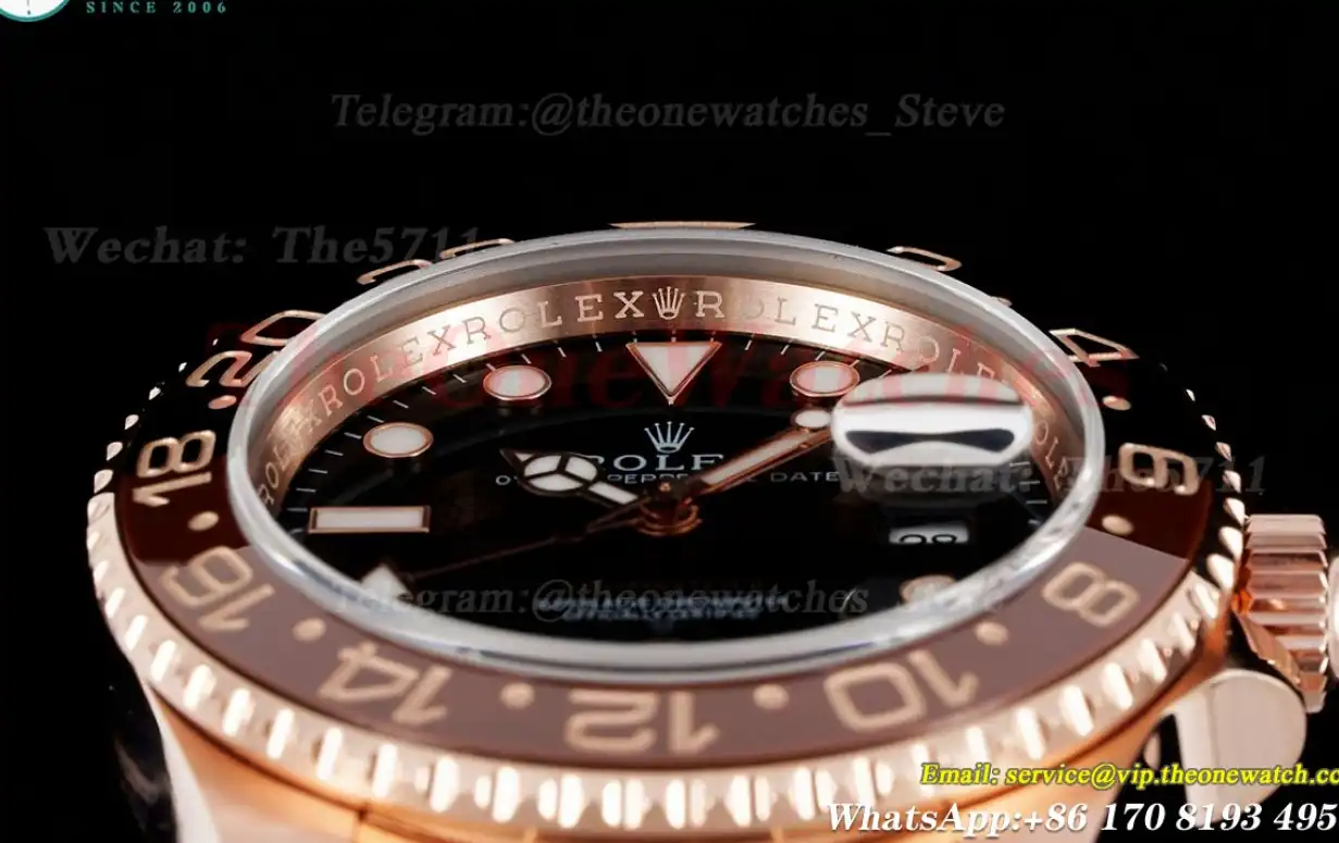 GMT Master II 126715 Rootbeer 40mm Warpped RG RG Black Dial KF VR3186