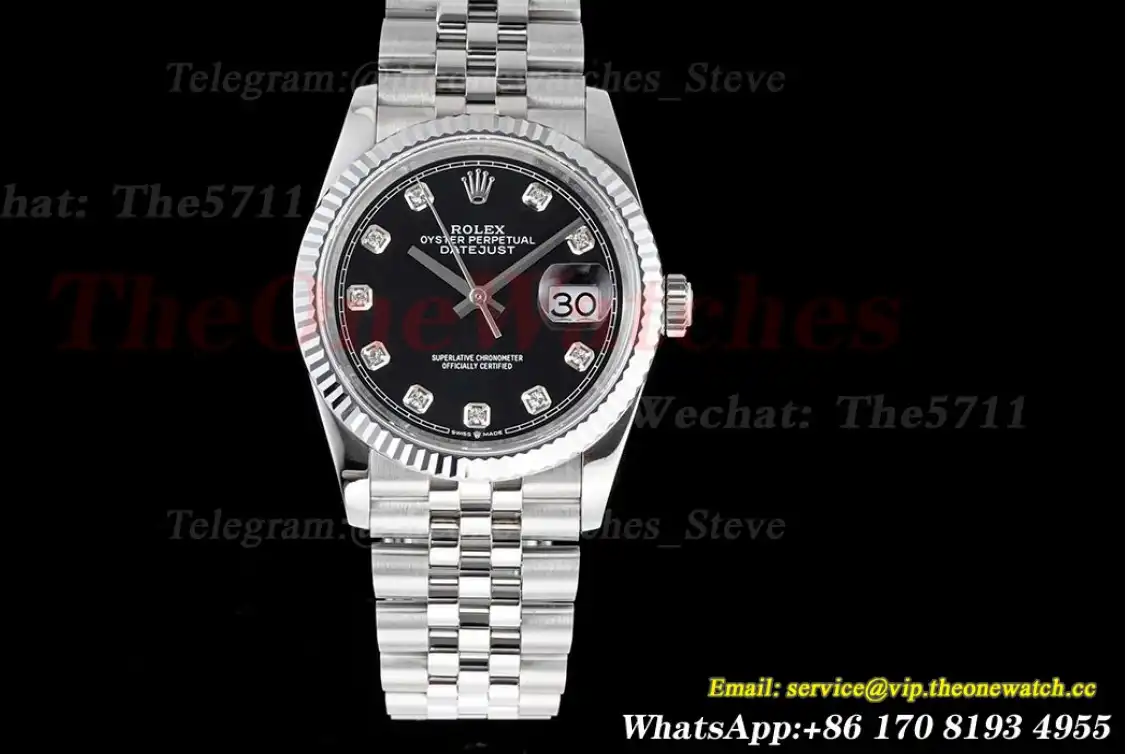 Datejust 126234 36mm Jub SS SS Black Dia JDF V2 VR3235