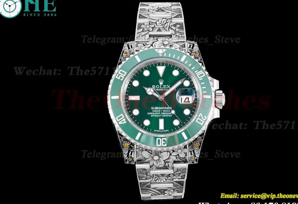 Submariner 40mm Engraved SS SS Green Dial VMF VR3135