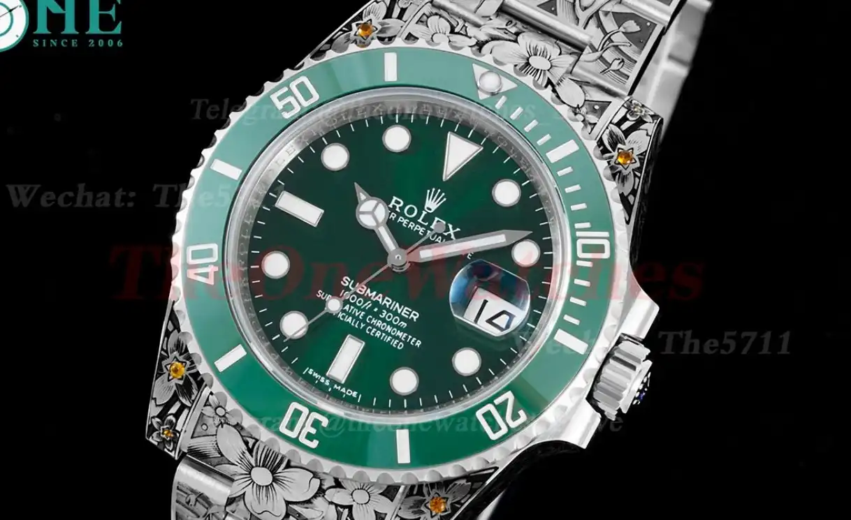 Submariner 40mm Engraved SS SS Green Dial VMF VR3135