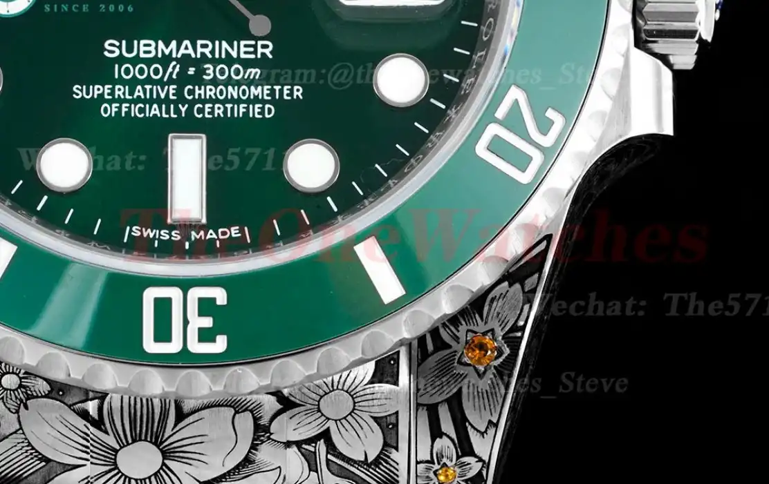 Submariner 40mm Engraved SS SS Green Dial VMF VR3135