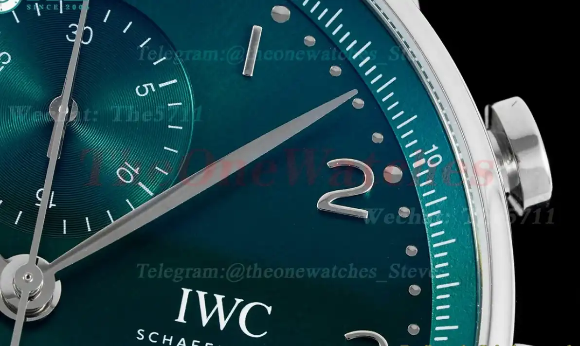 Portuguese Chrono 41mm Green Dial On Black Strap SS LE V6SF A69355