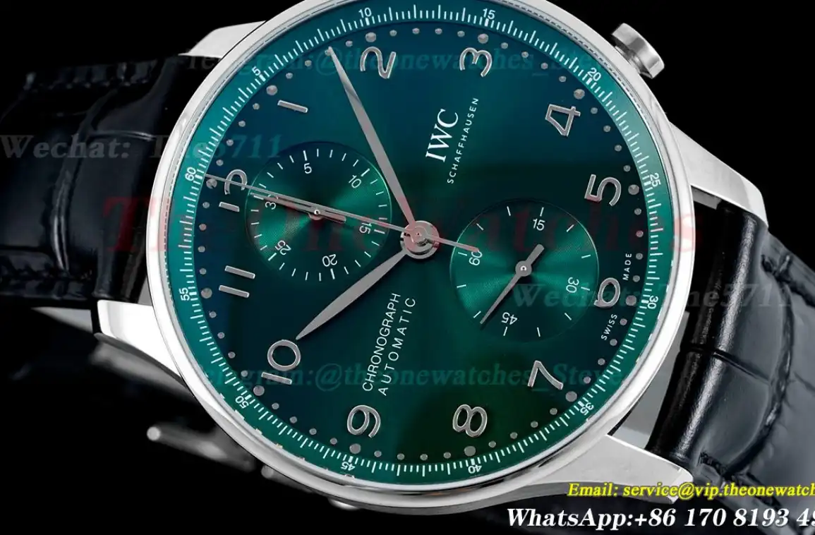 Portuguese Chrono 41mm Green Dial On Black Strap SS LE V6SF A69355