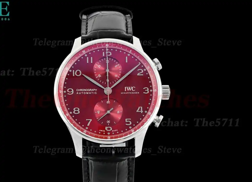 Portuguese Chrono 41mm Red Dial On Black Strap SS LE V6SF A69355