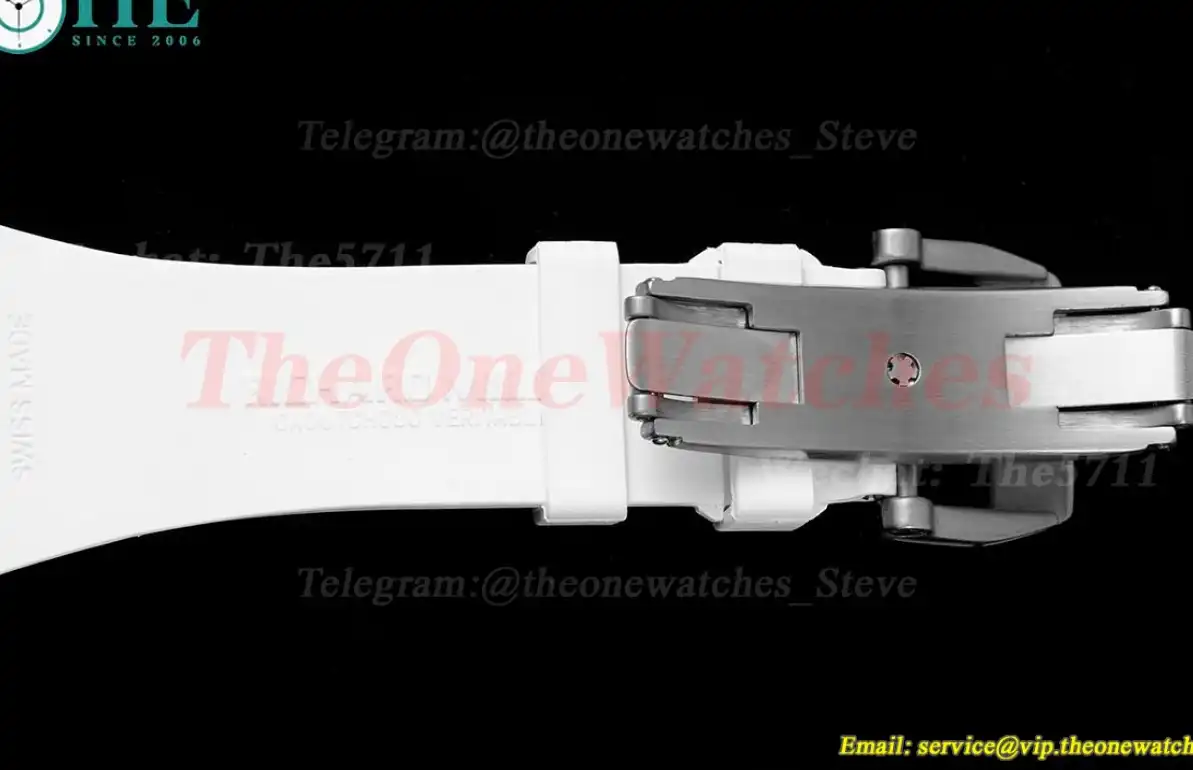 RM57-01 Eagle Dragon Dial on White Rubber Strap RMF Tourb