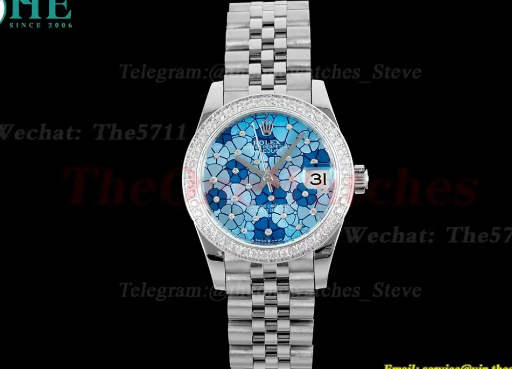 Datejust 31mm Dia SS SS Blue Flower Dial JDF A2824