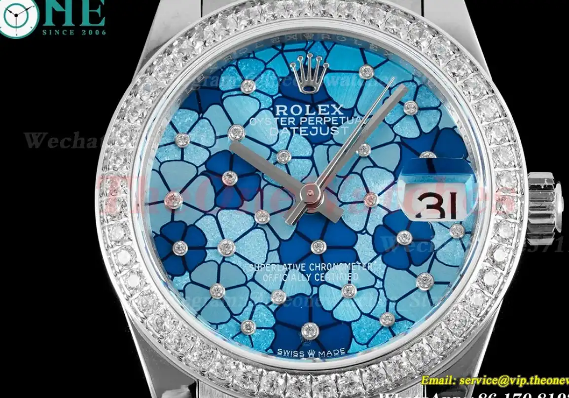 Datejust 31mm Dia SS SS Blue Flower Dial JDF A2824