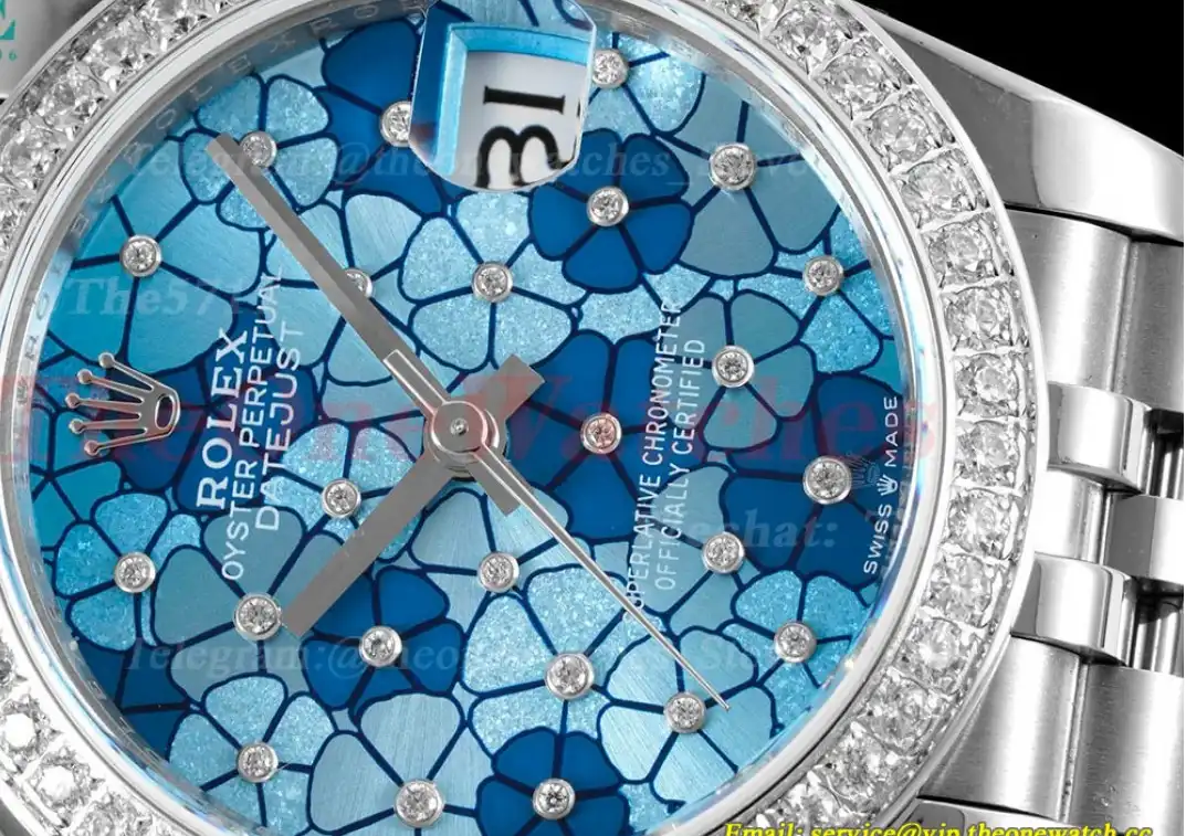 Datejust 31mm Dia SS SS Blue Flower Dial JDF A2824