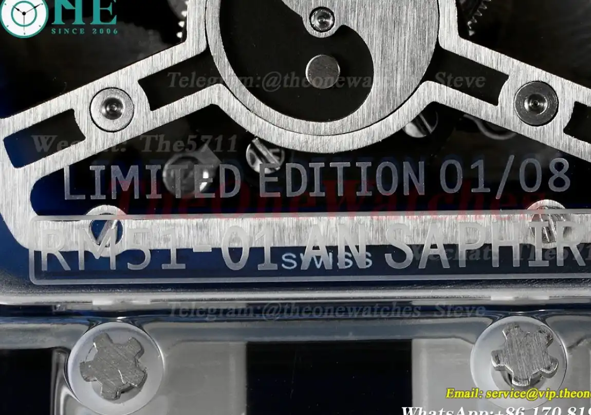 RM51 Tiger Dragon Dial on Blue Rubber Strap RMF Tourb