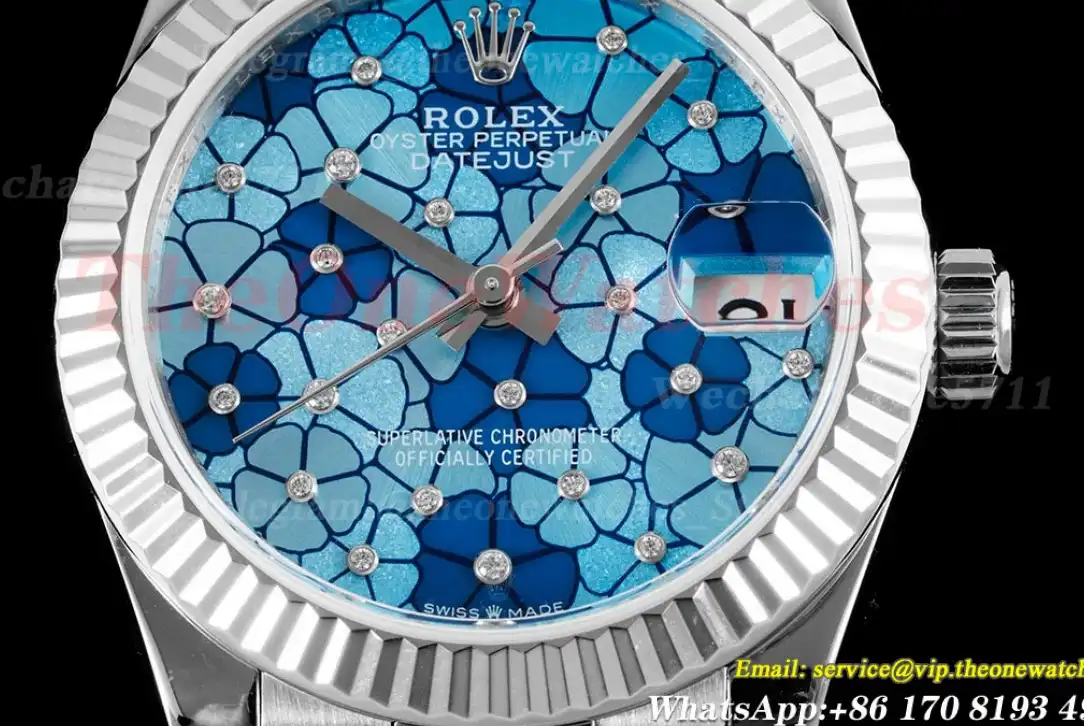 Datejust ladies 31mm SS SS Blue Flower Dial JDF A2824