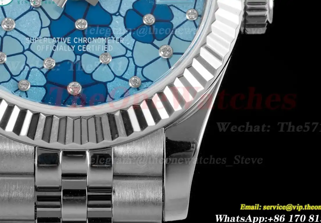 Datejust ladies 31mm SS SS Blue Flower Dial JDF A2824