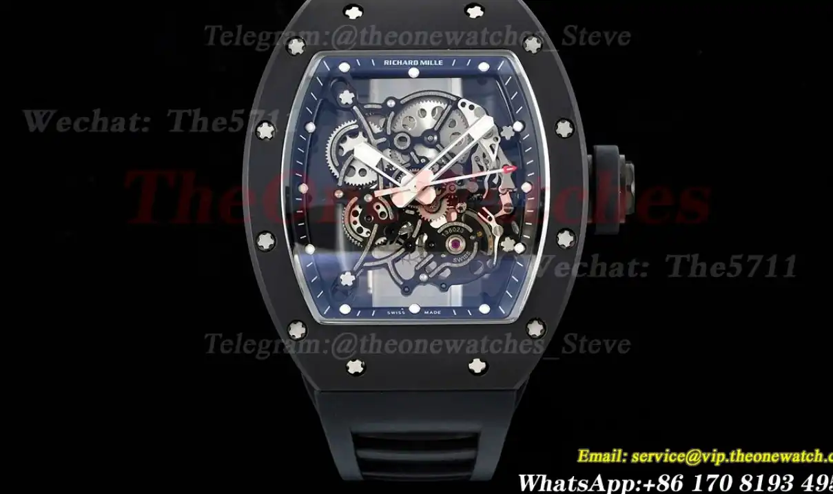 RM055 Cer RU Black Skeleton Dial BBR RMUL2