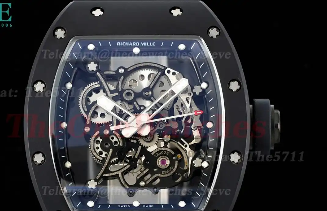 RM055 Cer RU Black Skeleton Dial BBR RMUL2