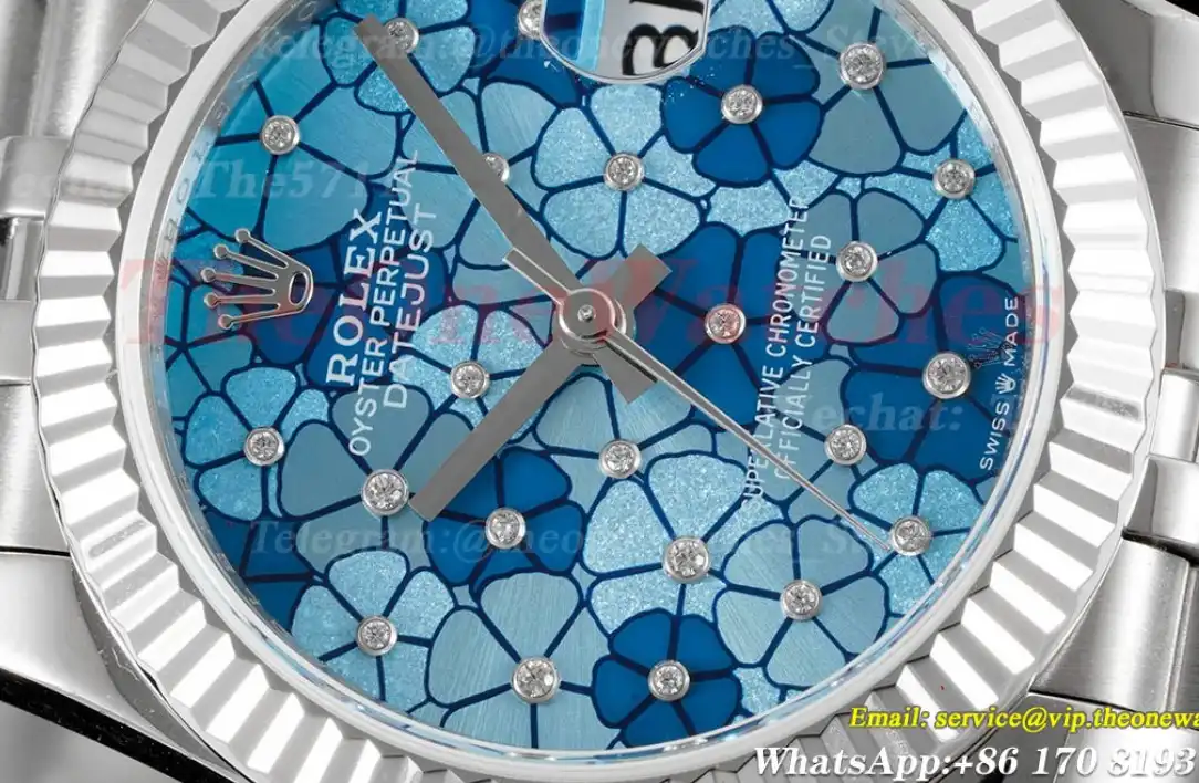 Datejust ladies 31mm SS SS Blue Flower Dial JDF A2824