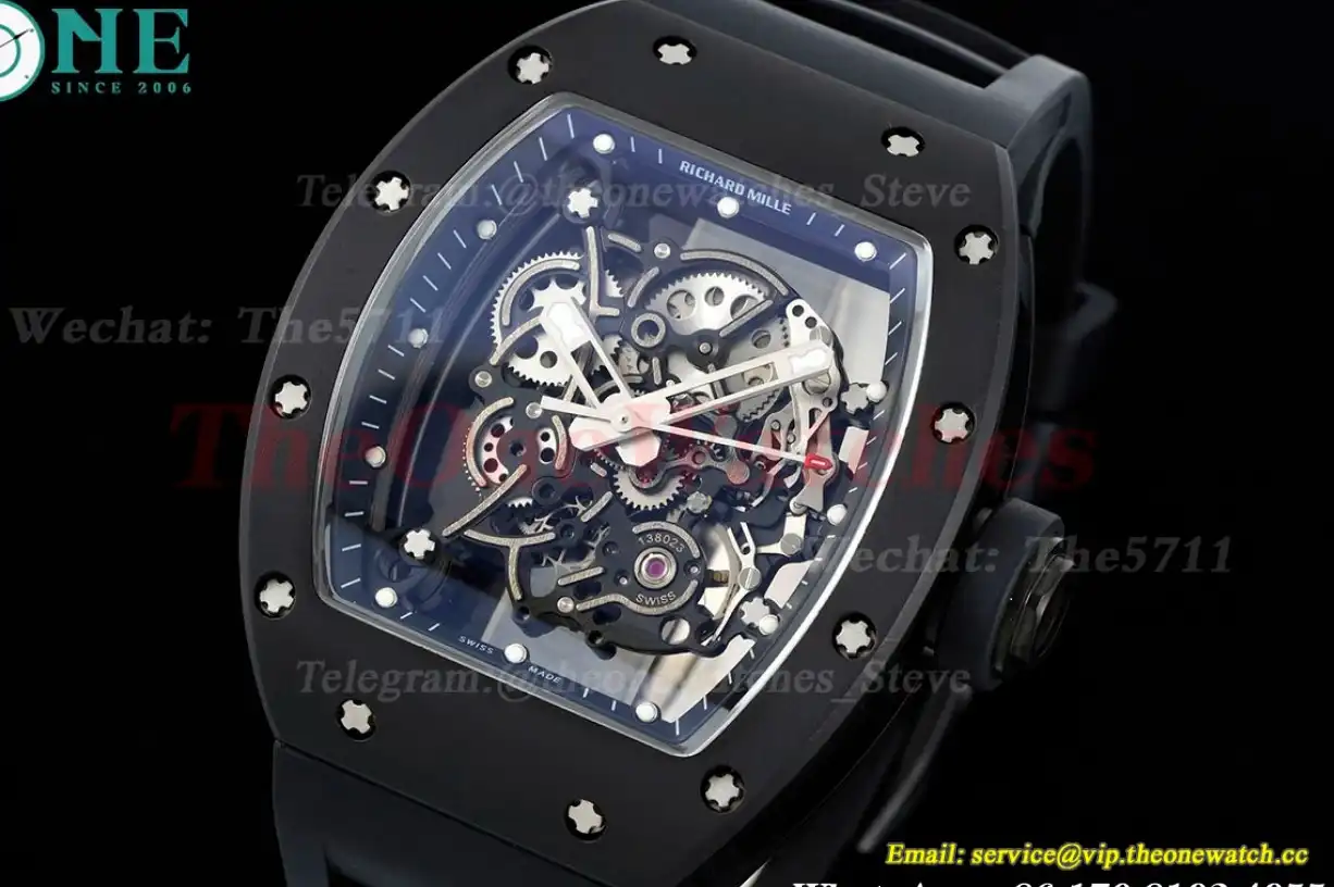 RM055 Cer RU Black Skeleton Dial BBR RMUL2