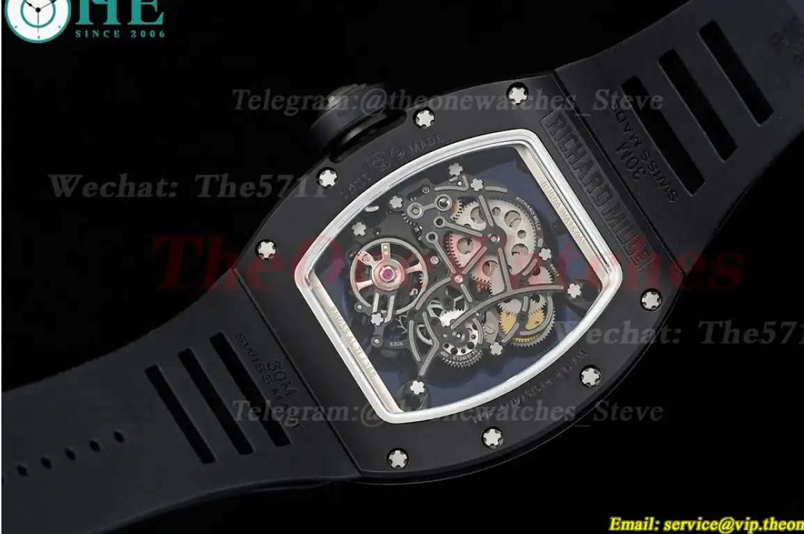 RM055 Cer RU Black Skeleton Dial BBR RMUL2