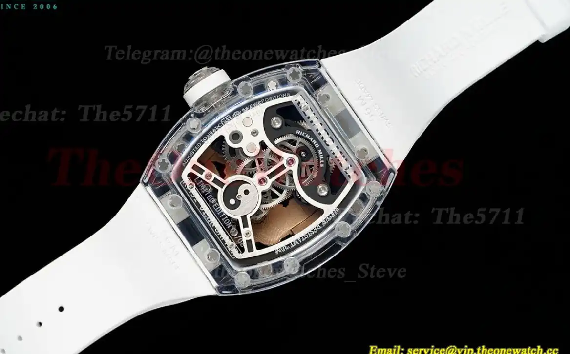 RM51 Tiger Dragon Dial on White Rubber Strap RMF Tourb