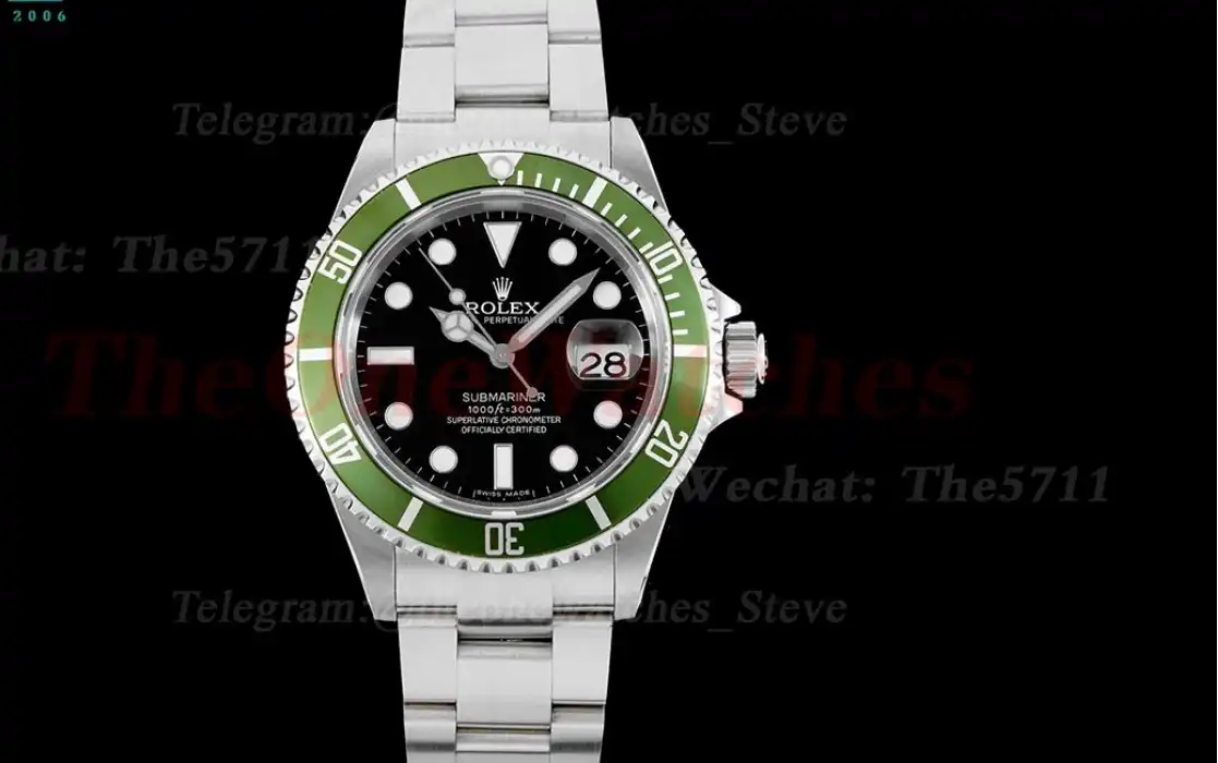 Submariner Vintage 16610LV Kermit 40mm SS SS Green RAF SA3135