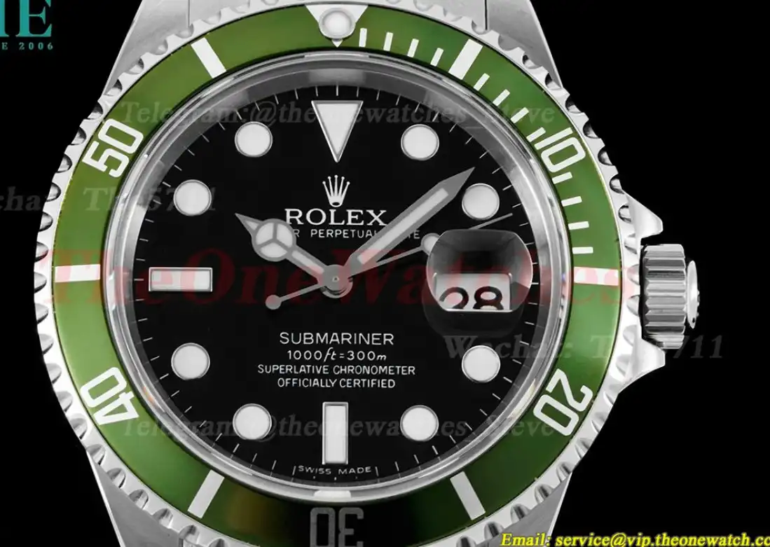 Submariner Vintage 16610LV Kermit 40mm SS SS Green RAF SA3135