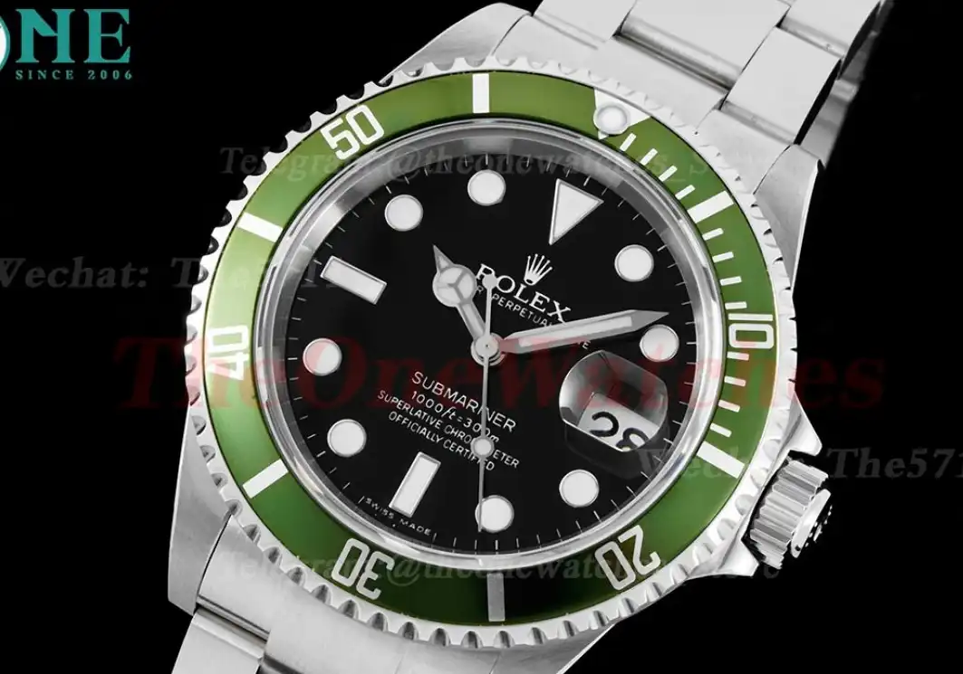 Submariner Vintage 16610LV Kermit 40mm SS SS Green RAF SA3135