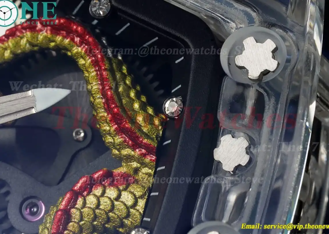 RM51 Tiger Dragon Dial on White Rubber Strap RMF Tourb